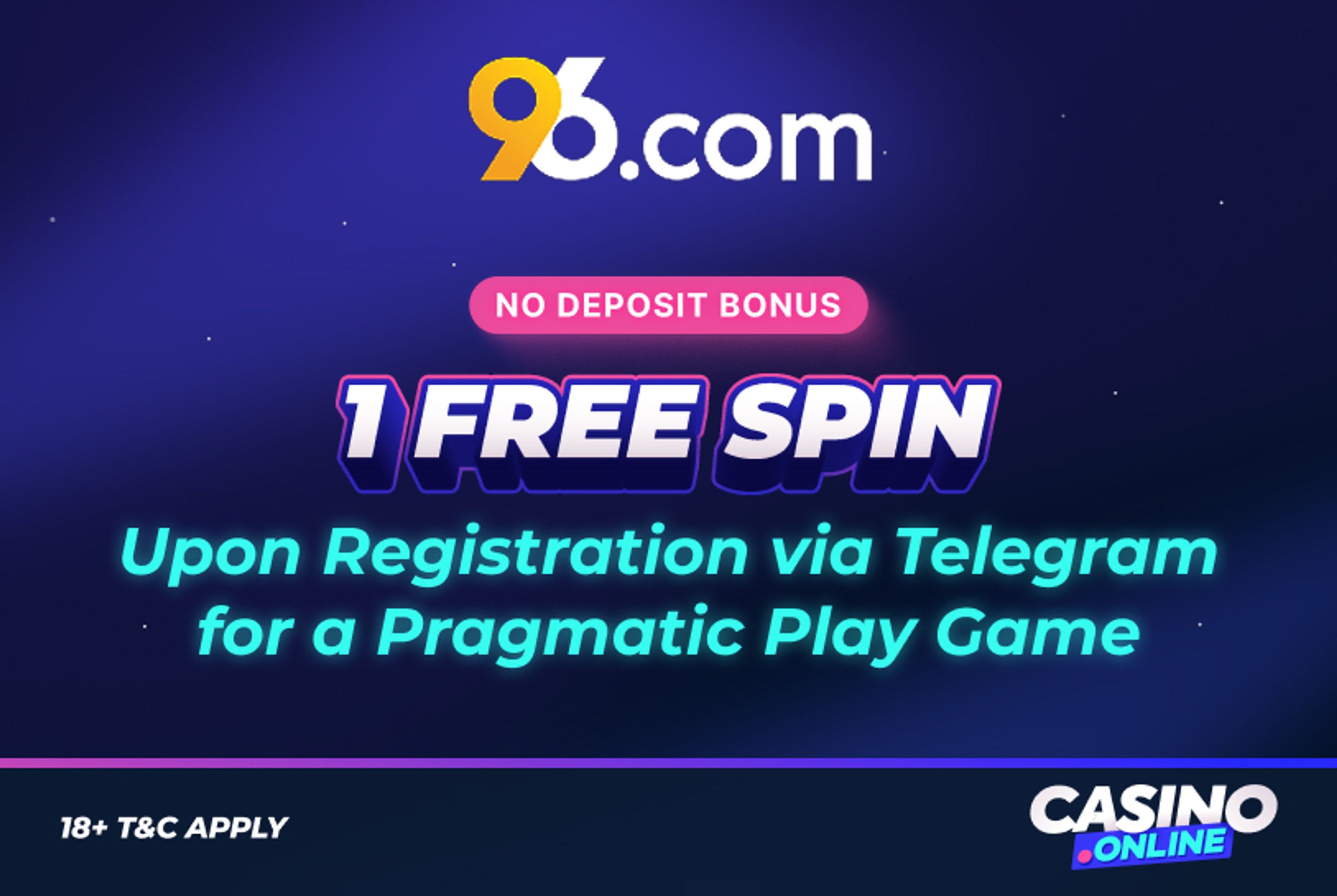 96.com no deposit offer